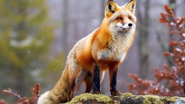 red fox in the forest