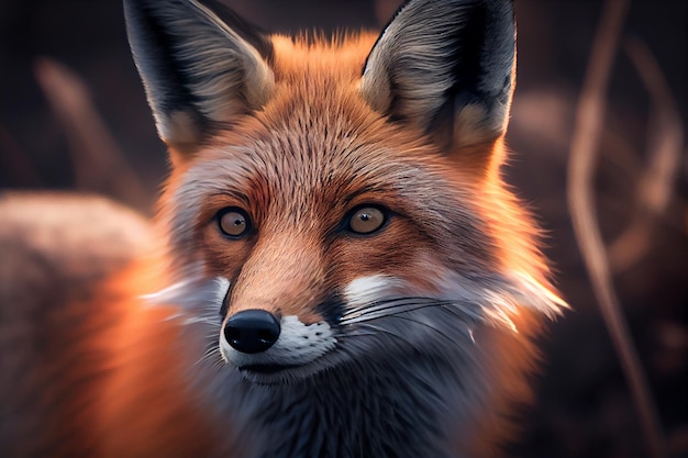 Red fox in the forestgenerative ai