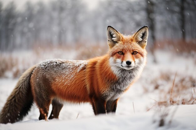 Photo a red fox hunting