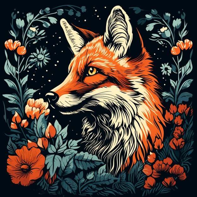 red fox illustration