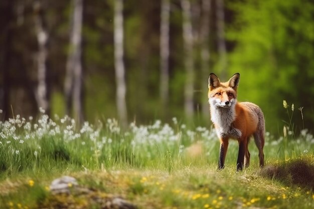 写真 冬の赤いキツネ