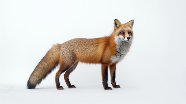 red fox on white background