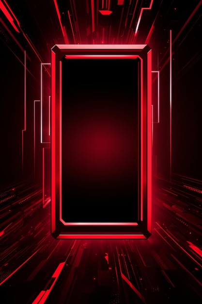 a red frame on a black background