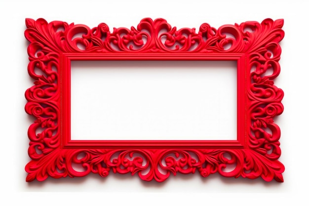 Foto red frame and white background with red frame generative ai