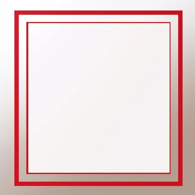 Photo a red frame with a white border on a brown background