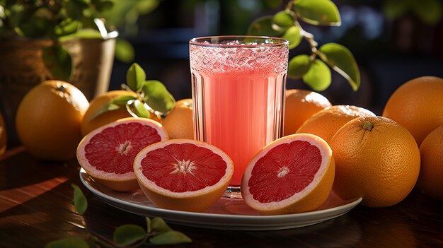 Red fresh grapefruit juice