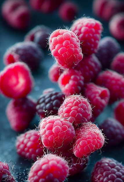 Red fresh of raspberry fruit