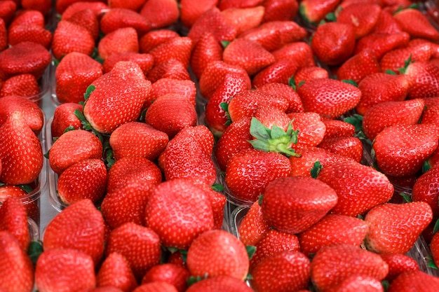 Red fresh ripe strawberries 