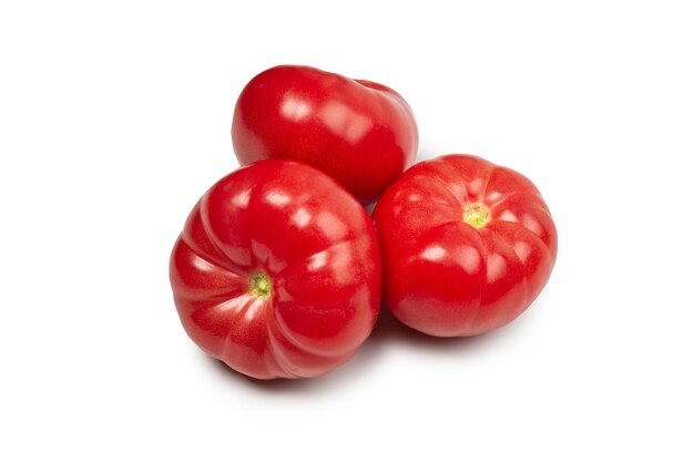 Red fresh tomato isolated on white background