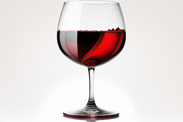 Red Full DOF clipping path isolation of wine glass against white background