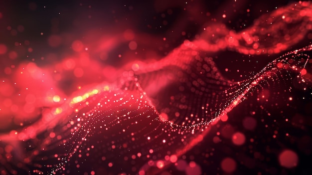 Photo red futuristic technology background with organic motion