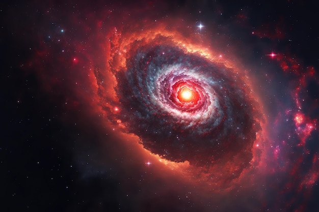 Red galaxy in the universe This images components were provided by NASA