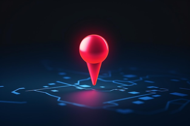 Red GeoMarker Glow Geolocation Icon with Highlights on a Clean Background