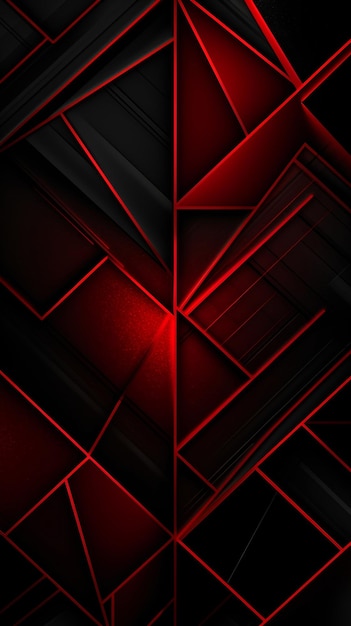 Red geometric background black wallpaper for phone