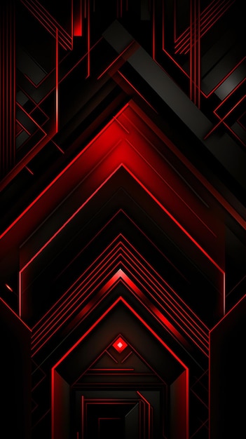 Red geometric background black wallpaper for phone