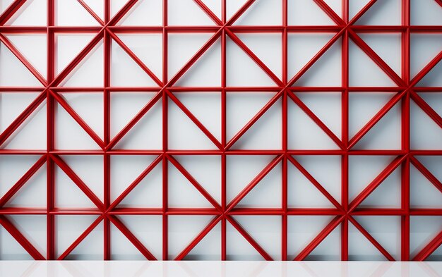 Красное геометрическое окно на белом фоне