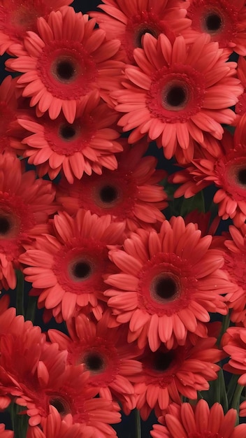 Red gerbera flower petals