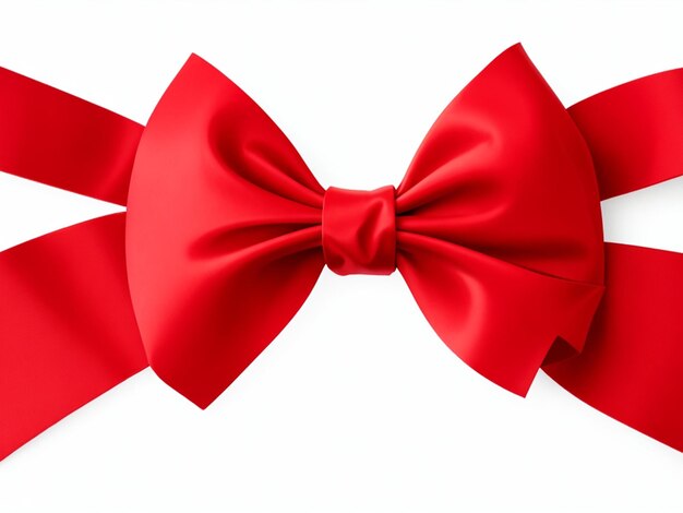 Red gift bow on white