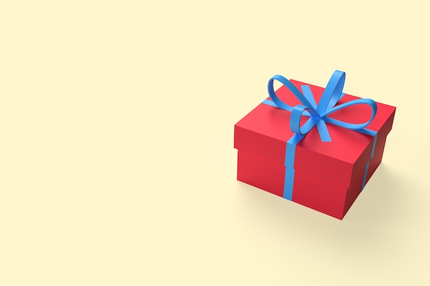 Красная подарочная коробка. 3d визуализация иллюстрации