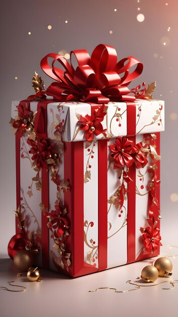 red gift box background