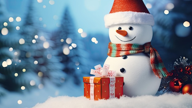 Premium AI Image | Red Gift Box Christmas Background