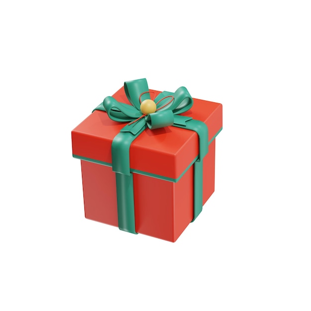 사진 흰색 아이콘에 고립 된 빨간색 선물 상자