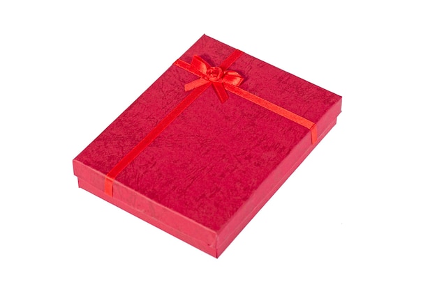 Red gift box isolated on a white background