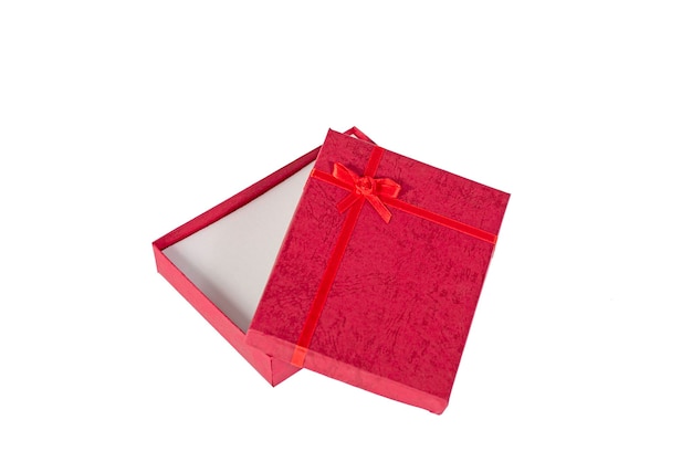 Red gift box isolated on a white background