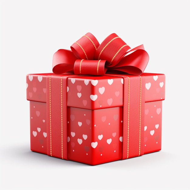 Red gift box on white background