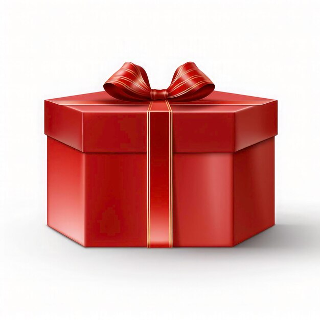 red gift box on white background