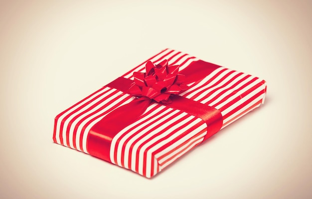 Red gift box white background.