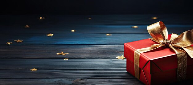 Red gift box with gold bow