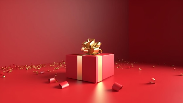 Red gift boxes Illustration AI GenerativexA