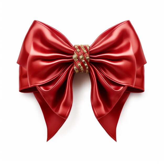 Red Gift Ribbon On White Background