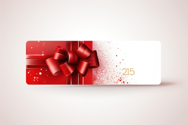 Photo red gift voucher isolated on white background