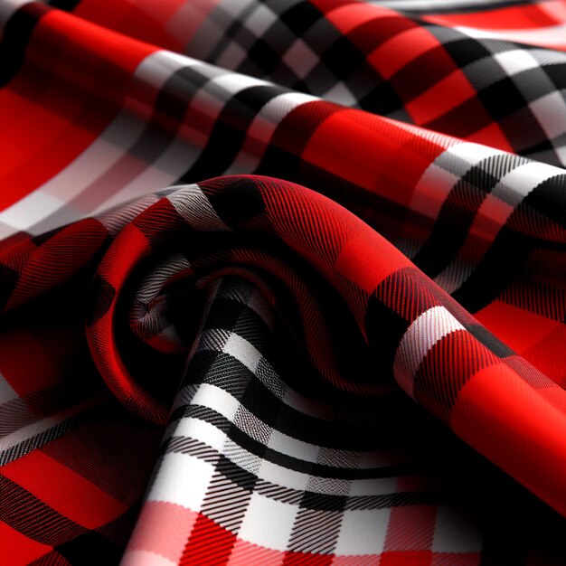 red gingham check fabric