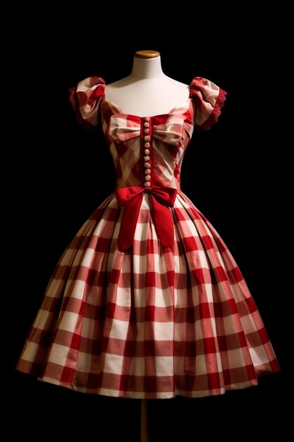 red gingham check fabric