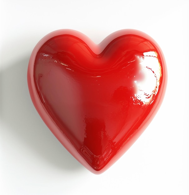 Red glass heart on white background romanticism glass heart sculpture glass heart glass heart