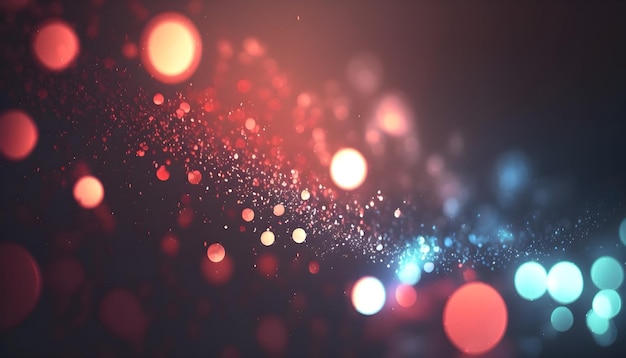 Red glitter vintage lights background defocused