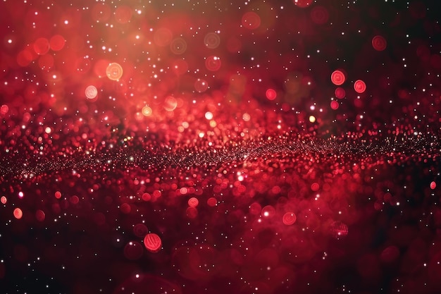 Red glitter vintage lights background defocused