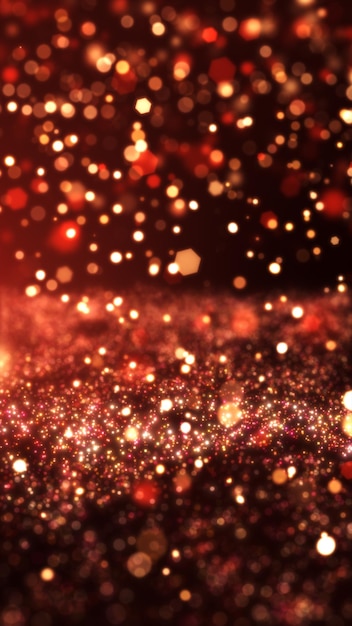 Foto bagliore rosso particella sfondo natale xmas valentine fascio di raggi di luci d'epoca bokeh glitter rosso