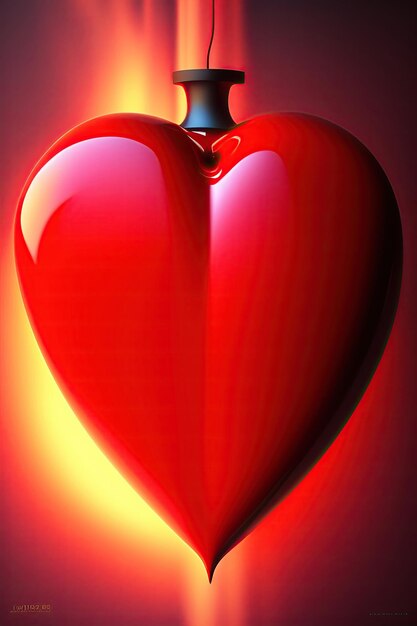 Red glowing heart