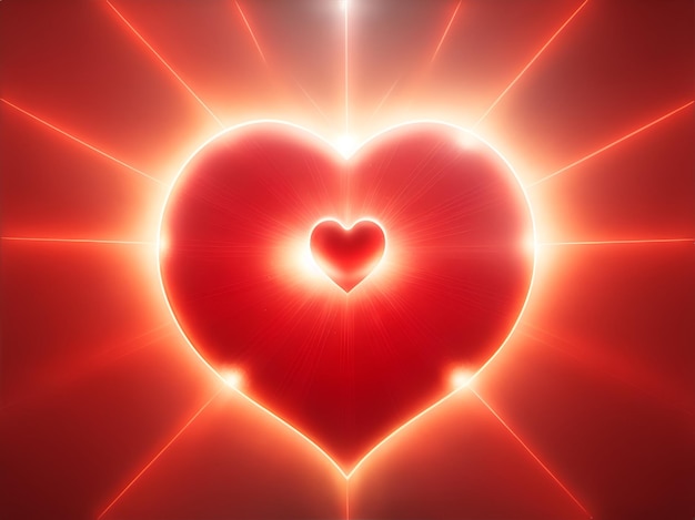 A red glowing heart