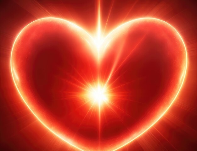 A red glowing heart