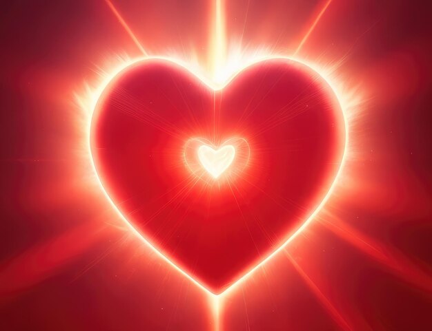 A red glowing heart