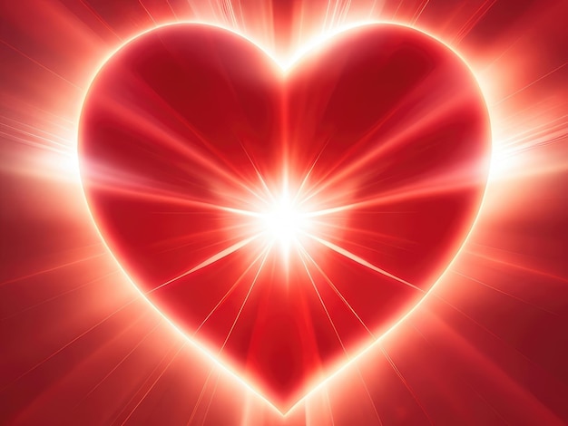 A red glowing heart