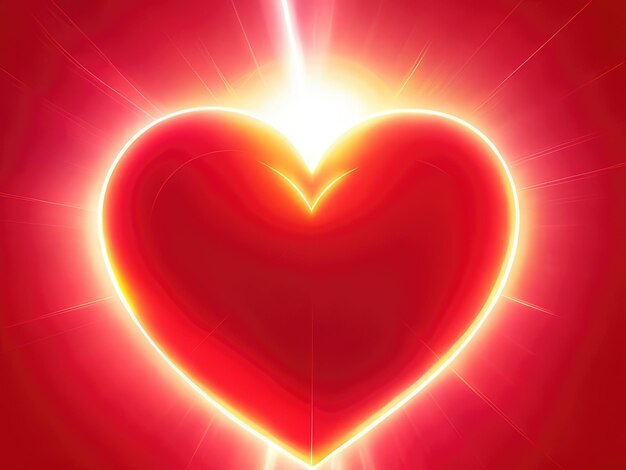 Photo a red glowing heart