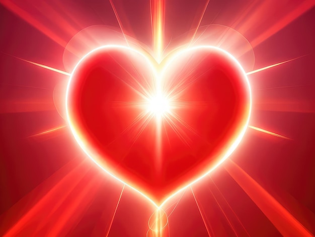 Photo a red glowing heart