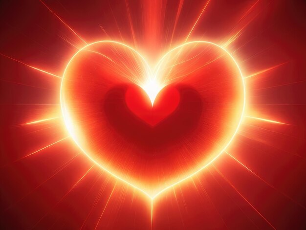 Photo a red glowing heart