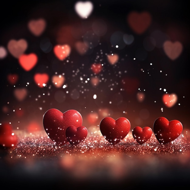 Red Glowing hearts